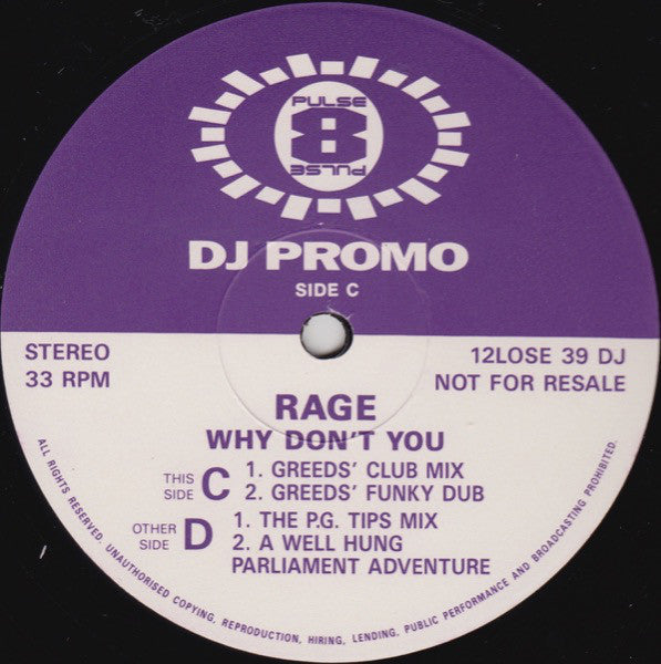 Rage : Why Don't You (2x12", Promo)