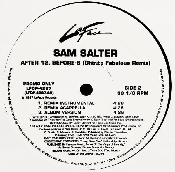 Sam Salter : After 12, Before 6 (Ghetto Fabulous Remix) (12", Promo)