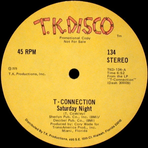 T-Connection : Saturday Night (12", Promo)