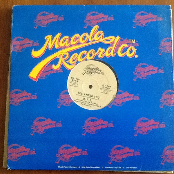 O.T.S. : Missing You (12", Single)