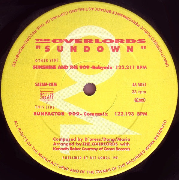 The Overlords : Sundown (12")