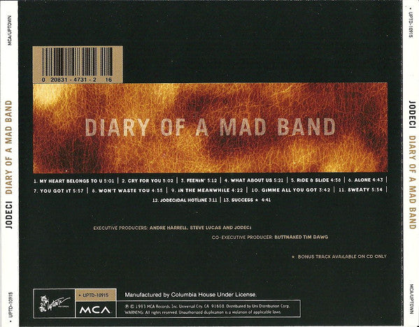 Jodeci : Diary Of A Mad Band (CD, Album, Club, RE, CRC)