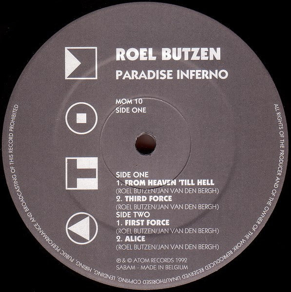Roel Butzen : Paradise Inferno (12", EP)