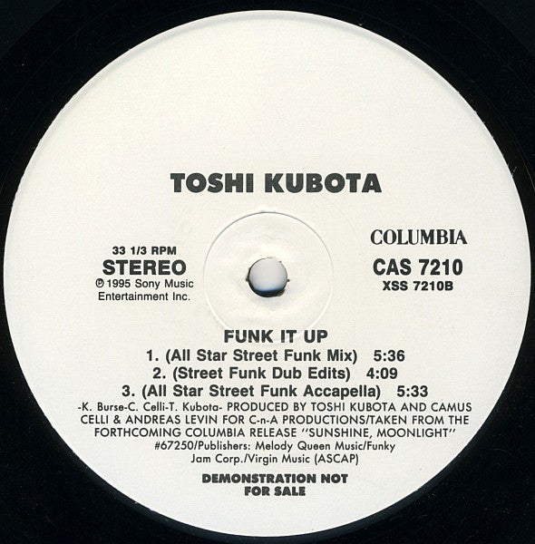 Toshi Kubota* : Funk It Up (12", Promo)