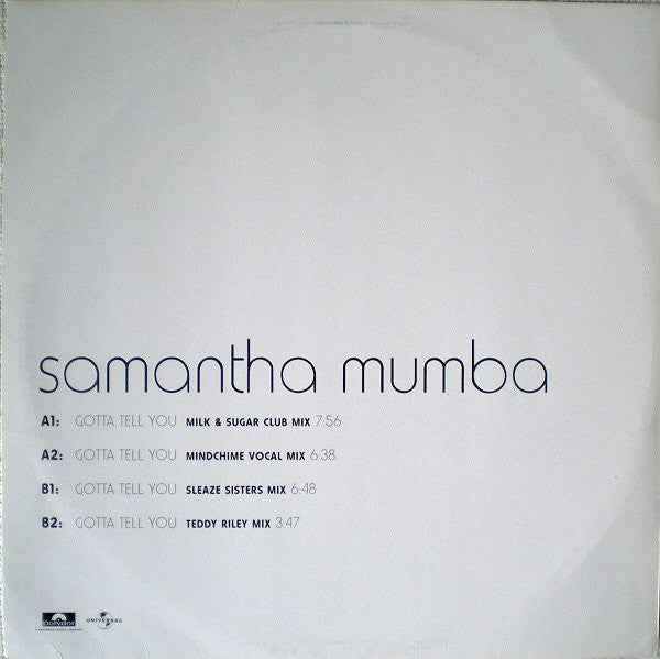 Samantha Mumba : Gotta Tell You (12", Promo)