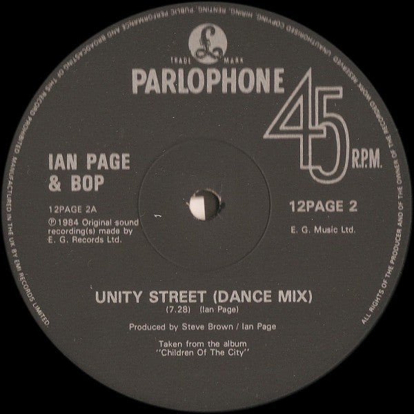 Ian Page & Bop (7) : Unity St. (12")
