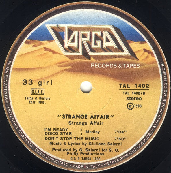 Strange Affair : Strange Affair (LP, Album)