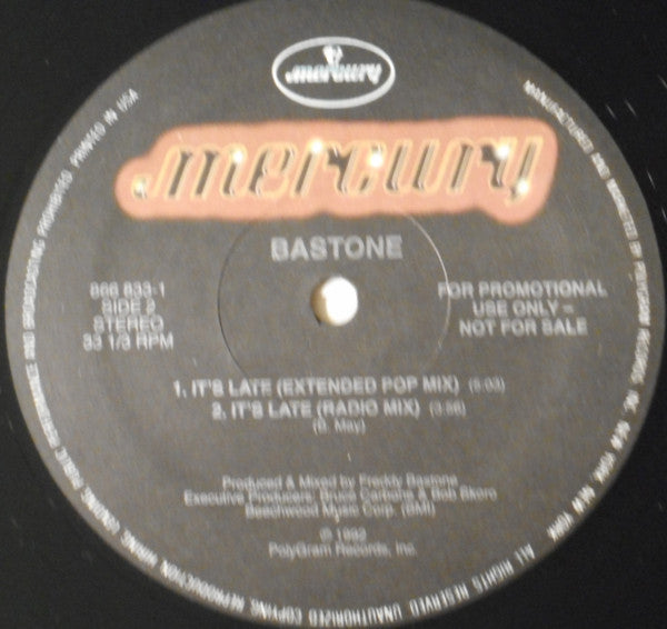 Bastone* : It's Late (12", Promo)