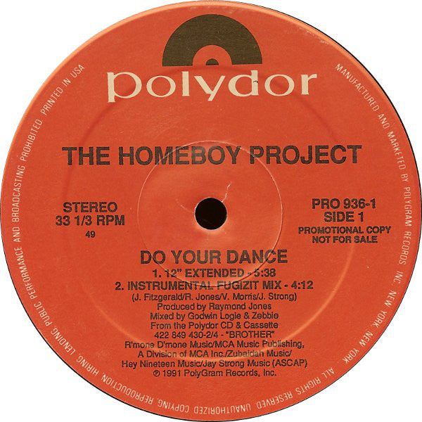 The Homeboy Project : Do Your Dance (12", Promo)