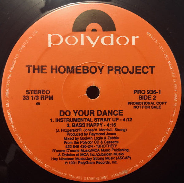 The Homeboy Project : Do Your Dance (12", Promo)