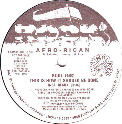 Afro-Rican : This Is How It Should Be Done (12", Promo)
