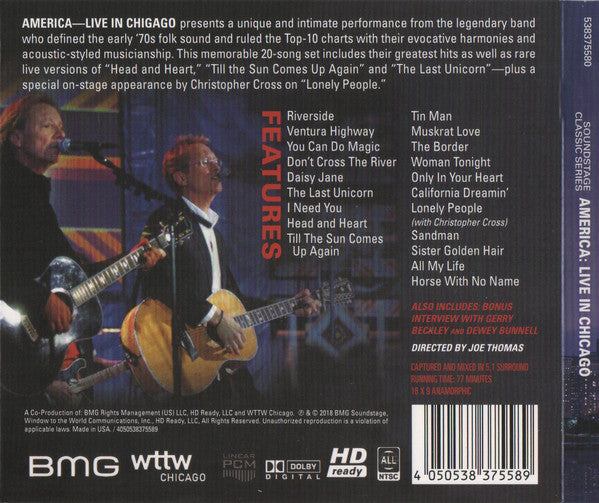 America (2) : Live In Chicago (CD, Album + DVD-V, NTSC)