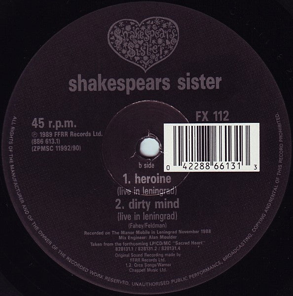 Shakespear's Sister : You're History (12")