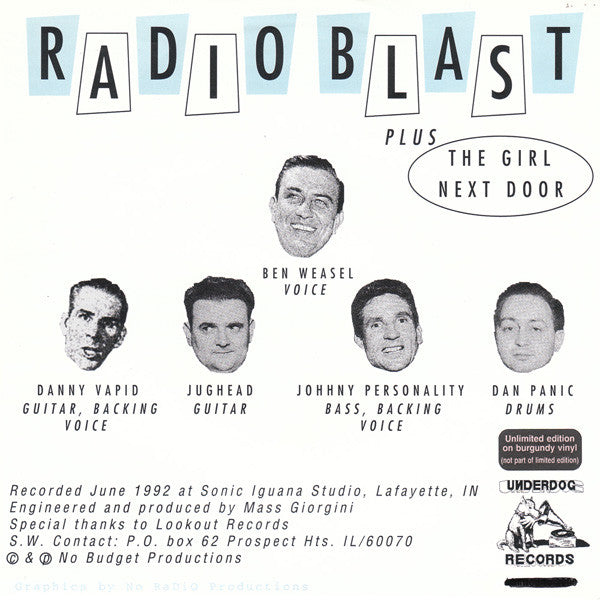 Screeching Weasel : Radio Blast (7", RP, Bur)