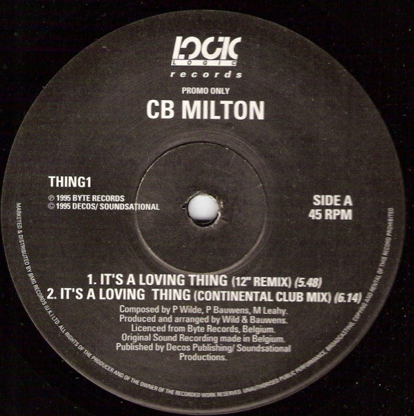 CB Milton : It's A Loving Thing (12", Promo)
