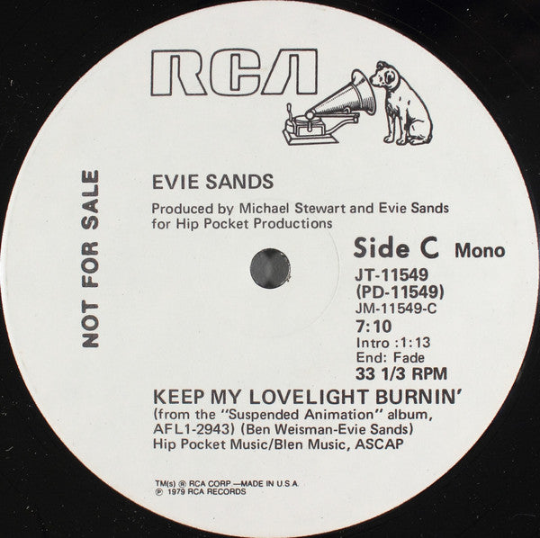 Evie Sands : Keep My Lovelight Burnin' (12", Mono, Promo)