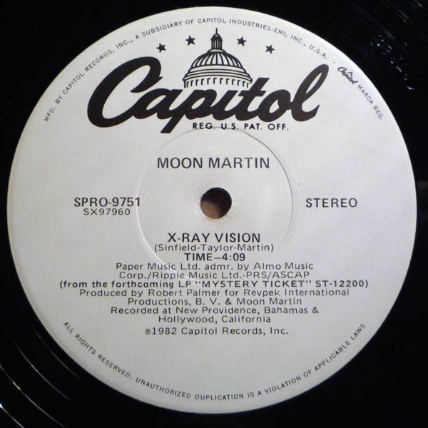 Moon Martin : X-Ray Vision (12", Promo)