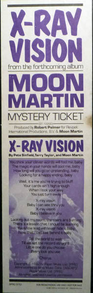 Moon Martin : X-Ray Vision (12", Promo)