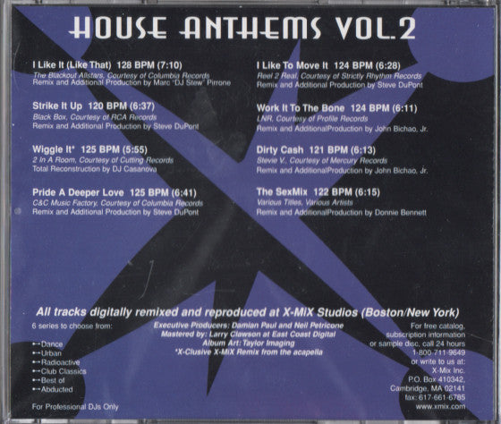 Various : X-Mix House Anthems Vol. 02 (CD, Comp, Promo)