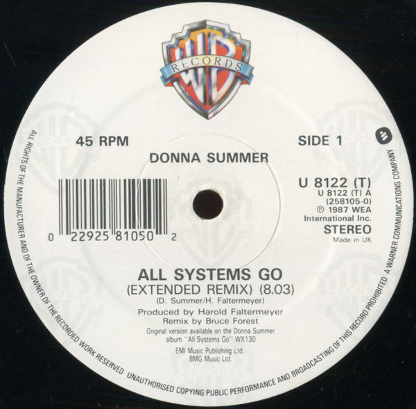 Donna Summer : All Systems Go (12", Single)