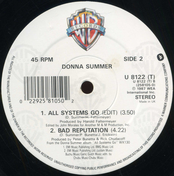 Donna Summer : All Systems Go (12", Single)