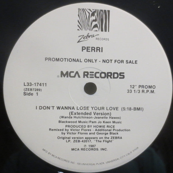 Perri : I Don't Wanna Lose Your Love (12", Promo)