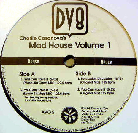 Charley Casanova : Mad House (Volume 1) (12")