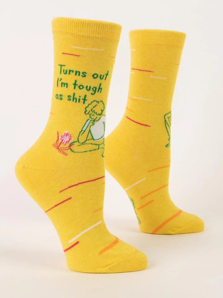 Blue Q - Women's Crew Socks- Turns Out I'm Tough As Shit