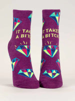 Blue Q - Women's Ankle Socks- It Takes A Bitch