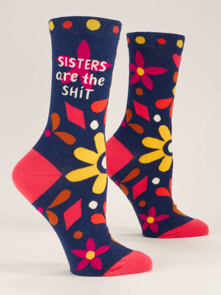 Blue Q - Women's Crew Socks- Sisters Are The Shit