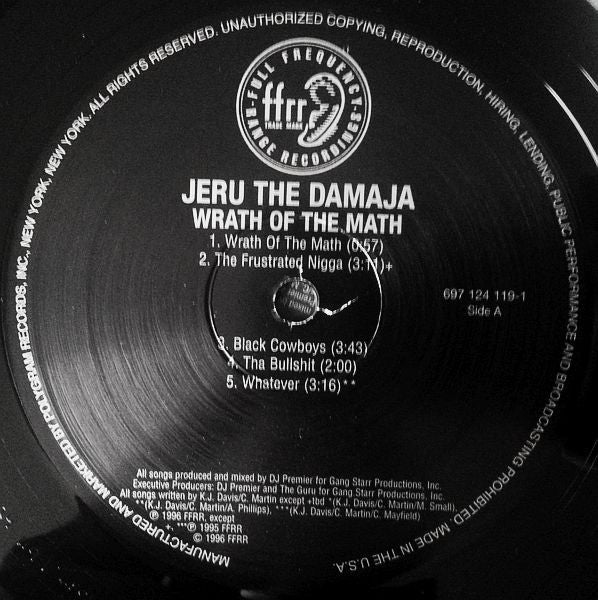 Jeru The Damaja : Wrath Of The Math (2xLP, Album, RE)
