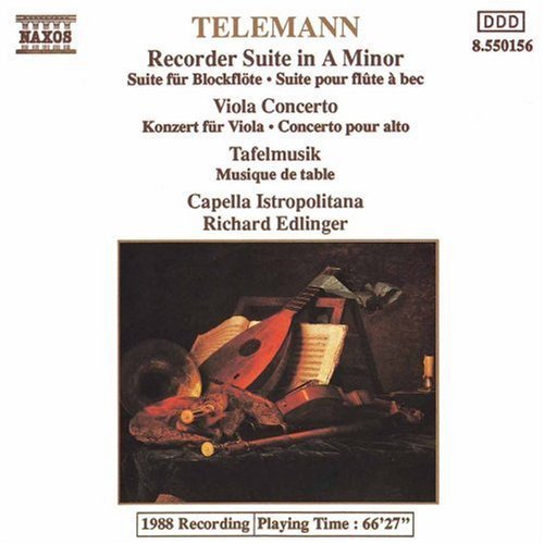the album cover for Richard Edlinger - Recorder Suite / Viola Concerto / Tafelmusik