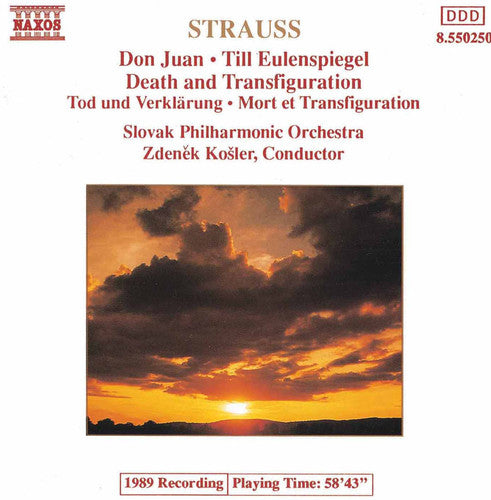 the album cover for R. STRAUSS - Death & Transfiguration / Don Juan