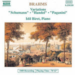 the album cover for J. BRAHMS - Variations (Handel, Schumann & Paganini)