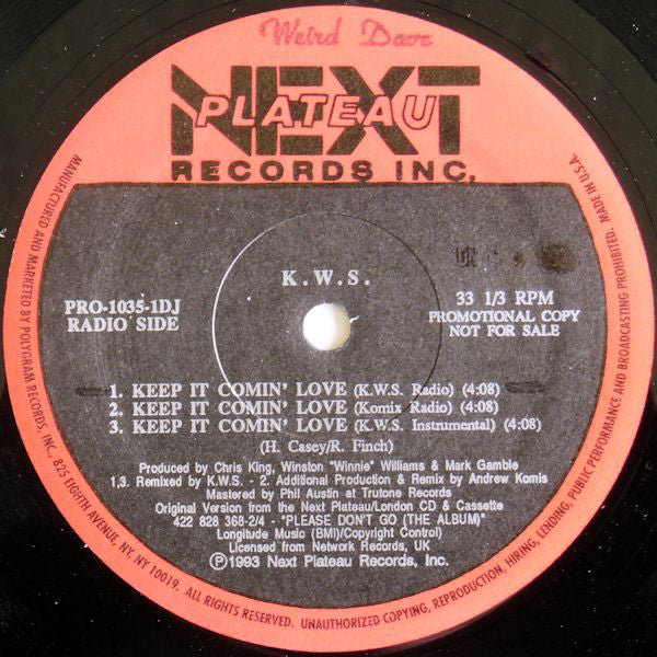 K.W.S. : Keep It Comin' Love (12", Promo)