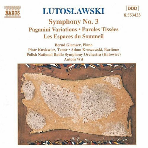 the album cover for Adam Kruszewski - Symphony 3 / Paganini Variations / Paroles Tissees