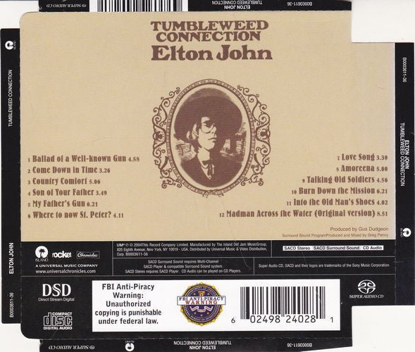 Elton John : Tumbleweed Connection (SACD, Hybrid, Multichannel, Album, RE)