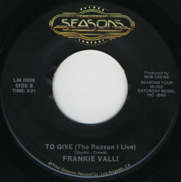 Frankie Valli : Can't Take My Eyes Off You (7", Single)