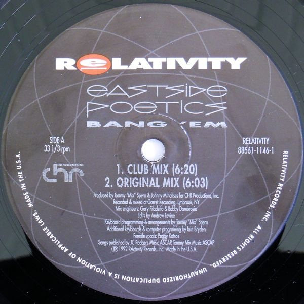 Eastside Poetics : Bang 'Em (12")