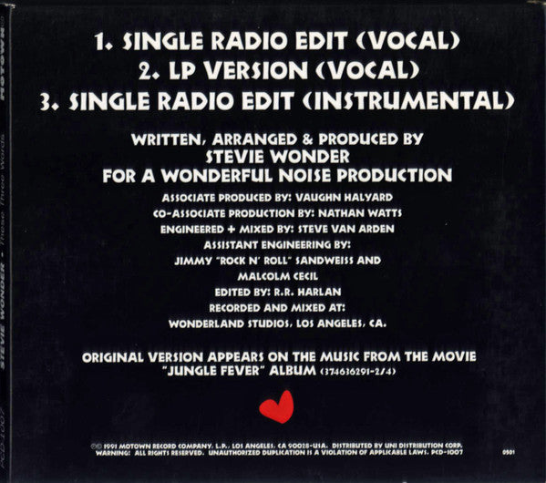 Stevie Wonder : These Three Words (CD, Single, Promo)