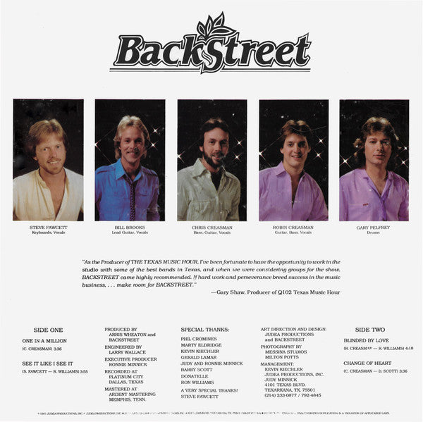 Backstreet (14) : Backstreet (12", EP)