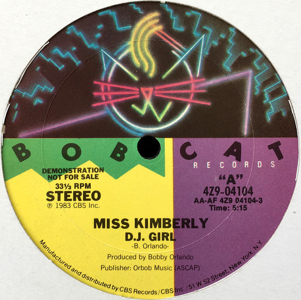 Miss Kimberly : D.J. Girl / My Boyfriend Is A Communist (12", Promo)