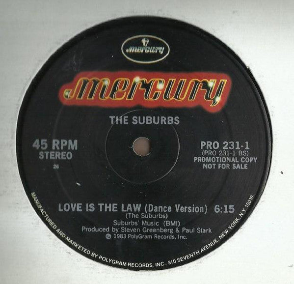 The Suburbs : Love Is The Law (12", Single, Promo)