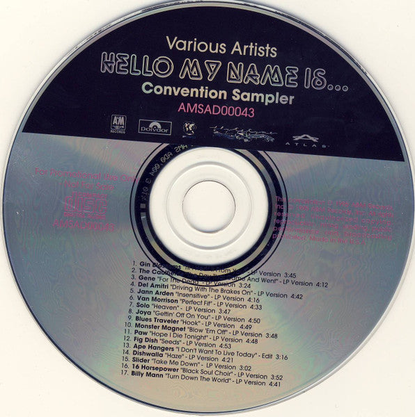 Various : Hello My Name Is... Convention Sampler (CD, Comp, Promo)