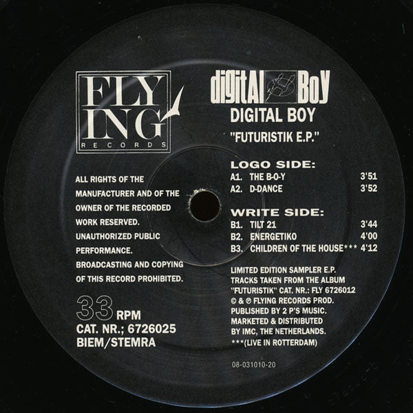 Digital Boy : Futuristik E.P. (12", EP, Ltd)
