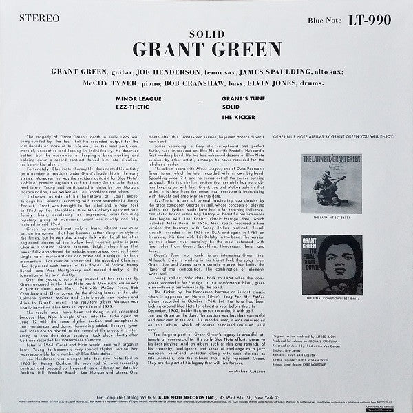 Grant Green : Solid (LP, Album, Ltd, RE, SRX)