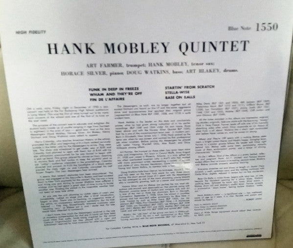Hank Mobley : Quintet (LP, Album, Mono, Ltd, RE, SRX)