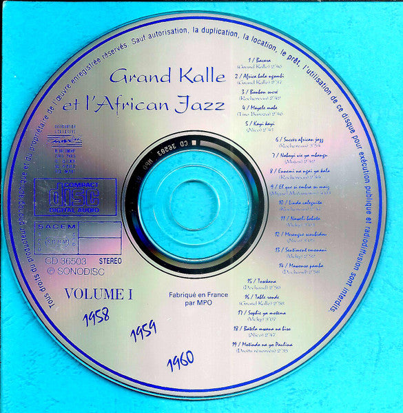 Grand Kalle And African Jazz : Volume 1 - 1958 -1959 - 1960 (CD, Comp)