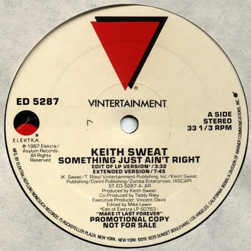 Keith Sweat : Something Just Ain't Right (12", Promo)