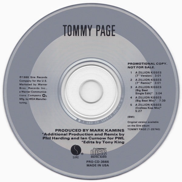 Tommy Page : A Zillion Kisses (CD, Maxi, Promo)